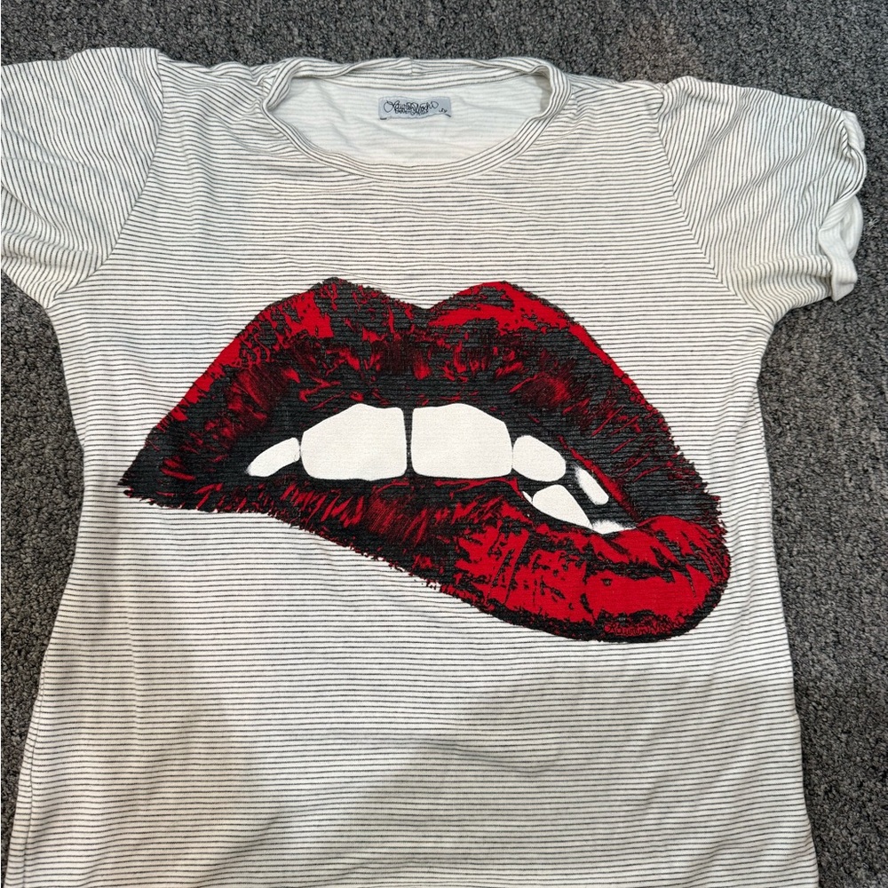 Lauren Moshi Black and White Striped Tee